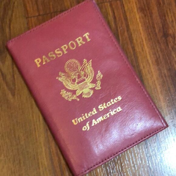 Pink genuine leather Passport holder. - Picture 1 of 5